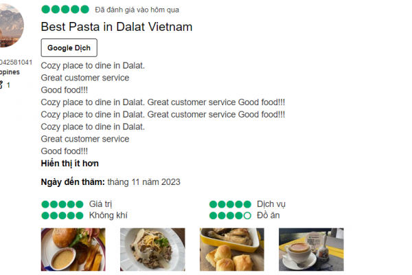 Best Pasta in Dalat Vietnam! Cozy place to dine in Dalat. Great customer service Good food!!! Cozy place to dine in Dalat. Great customer service Good food!!! Cozy place to dine in Dalat. Great customer service Good food!!! Cozy place to dine in Dalat. Gr